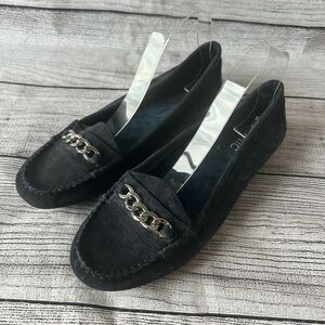 Vionic Blue Loafers with Silver Chain Detail